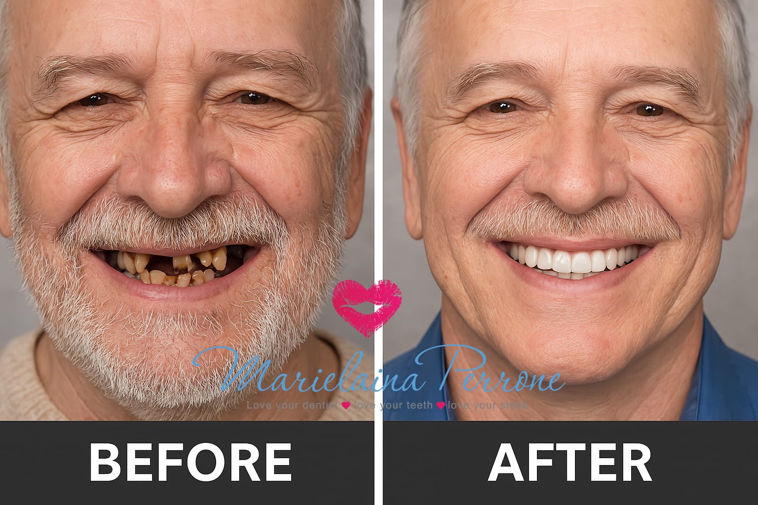 all on 4 dental implants before and after - Marielaina Perrone DDS - Henderson NV